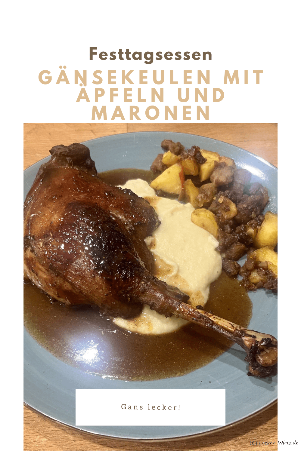 Gänsekeulen mit Äpfeln und Maronen