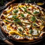 Normannischer Flammkuchen Poire-Camembert