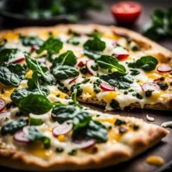 Flammkuchen mit Spinat und Ziegenkäse