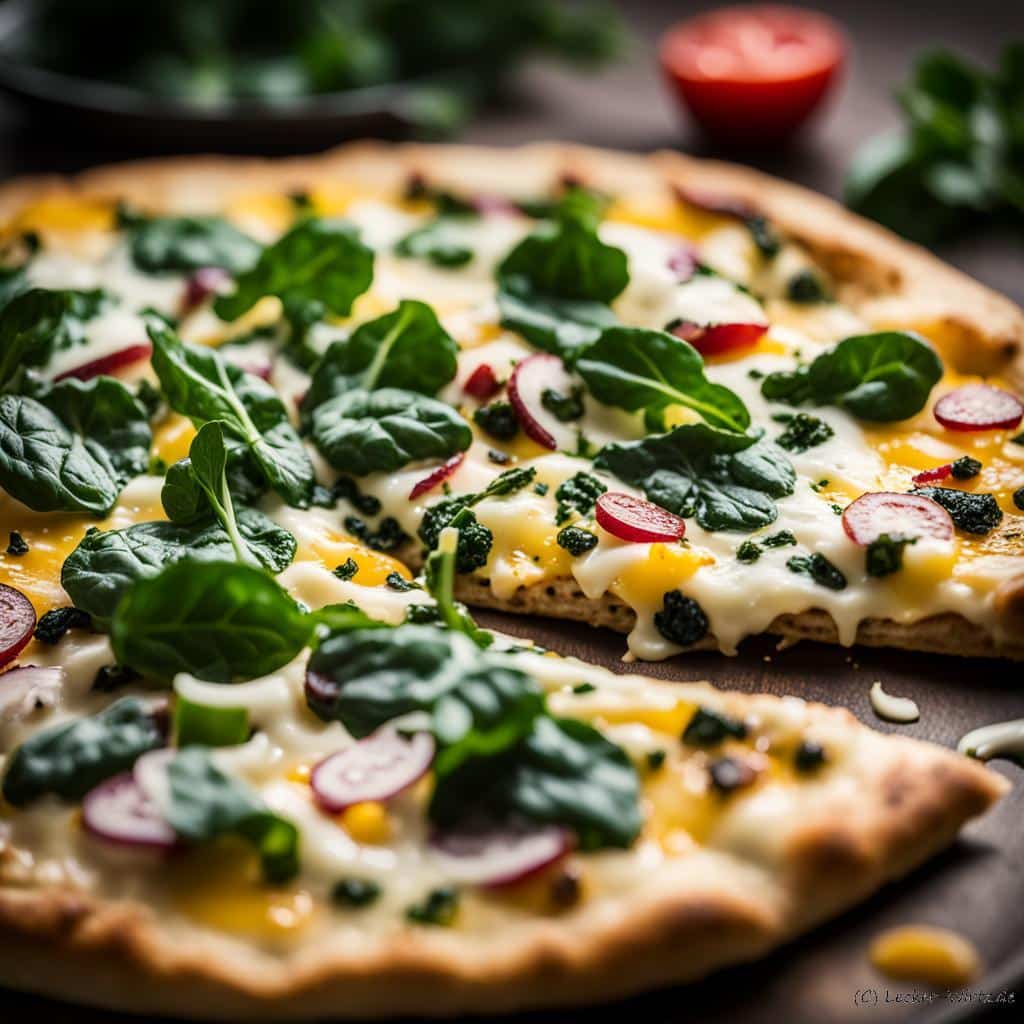 Flammkuchen mit Spinat und Ziegenkäse