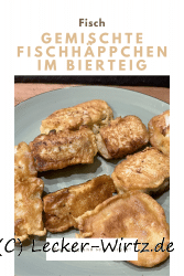 Gemischte Fischhäppchen im Bierteig
