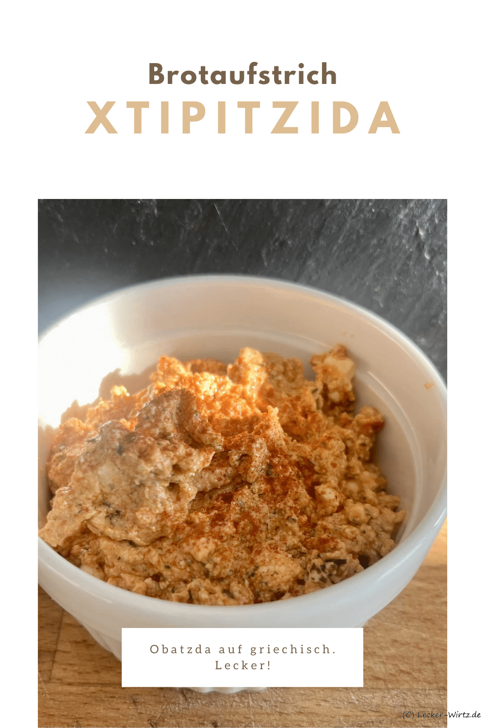 Xtipitzida Obatzda auf griechisch