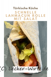 Schnelle Lahmacun Rolle mit Salat
