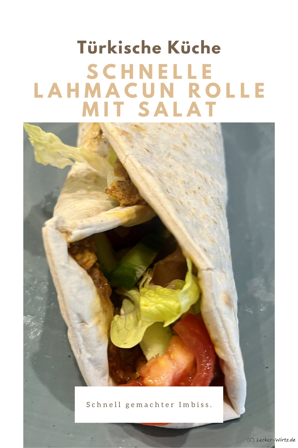 Schnelle Lahmacun Rolle mit Salat