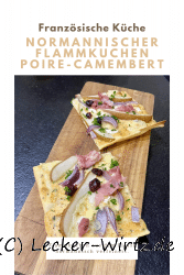 Normannischer Flammkuchen Poire-Camembert