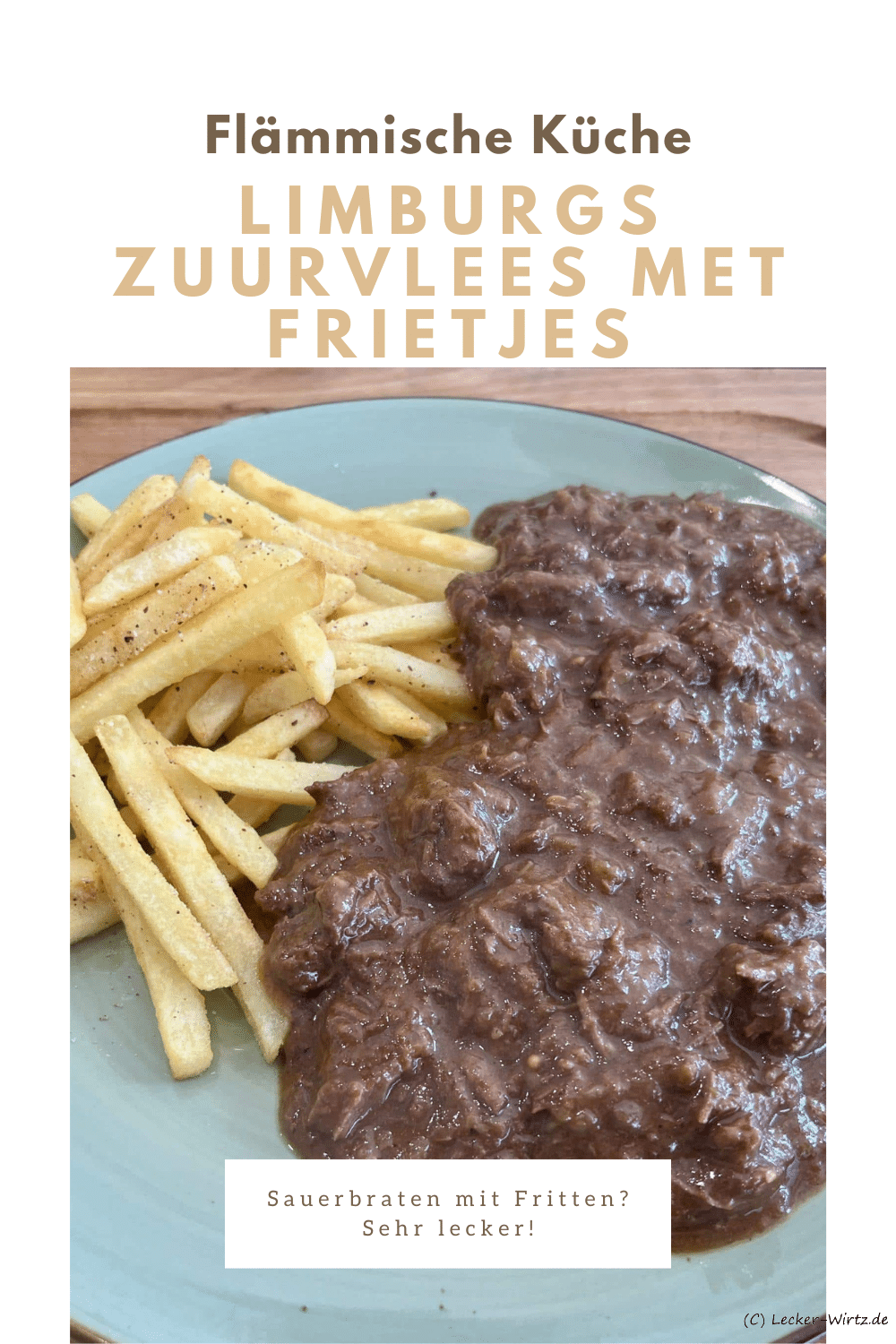 Limburgs zuurvlees met frietjes
