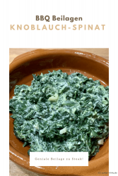 Knoblauch-Spinat als Beilage zu Steak