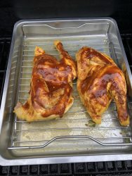 Brathähnchen aus dem Römertopf