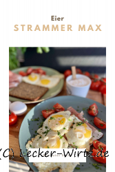 Strammer Max – two fried eggs on raw ham and slices of bread