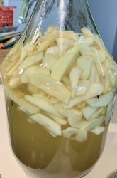 Apfel-Rosinen-Likör aus eigenem Anbau