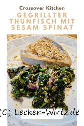 Gegrillter Thunfisch mit Sesam Spinat