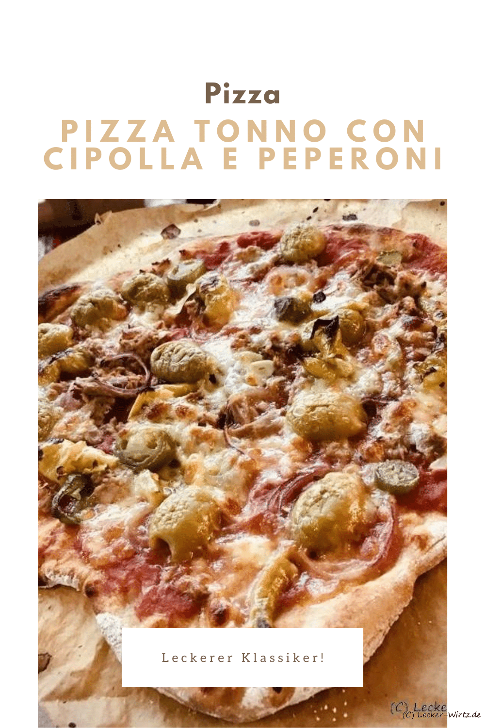 Pizza tonno con cipolla e peperoni