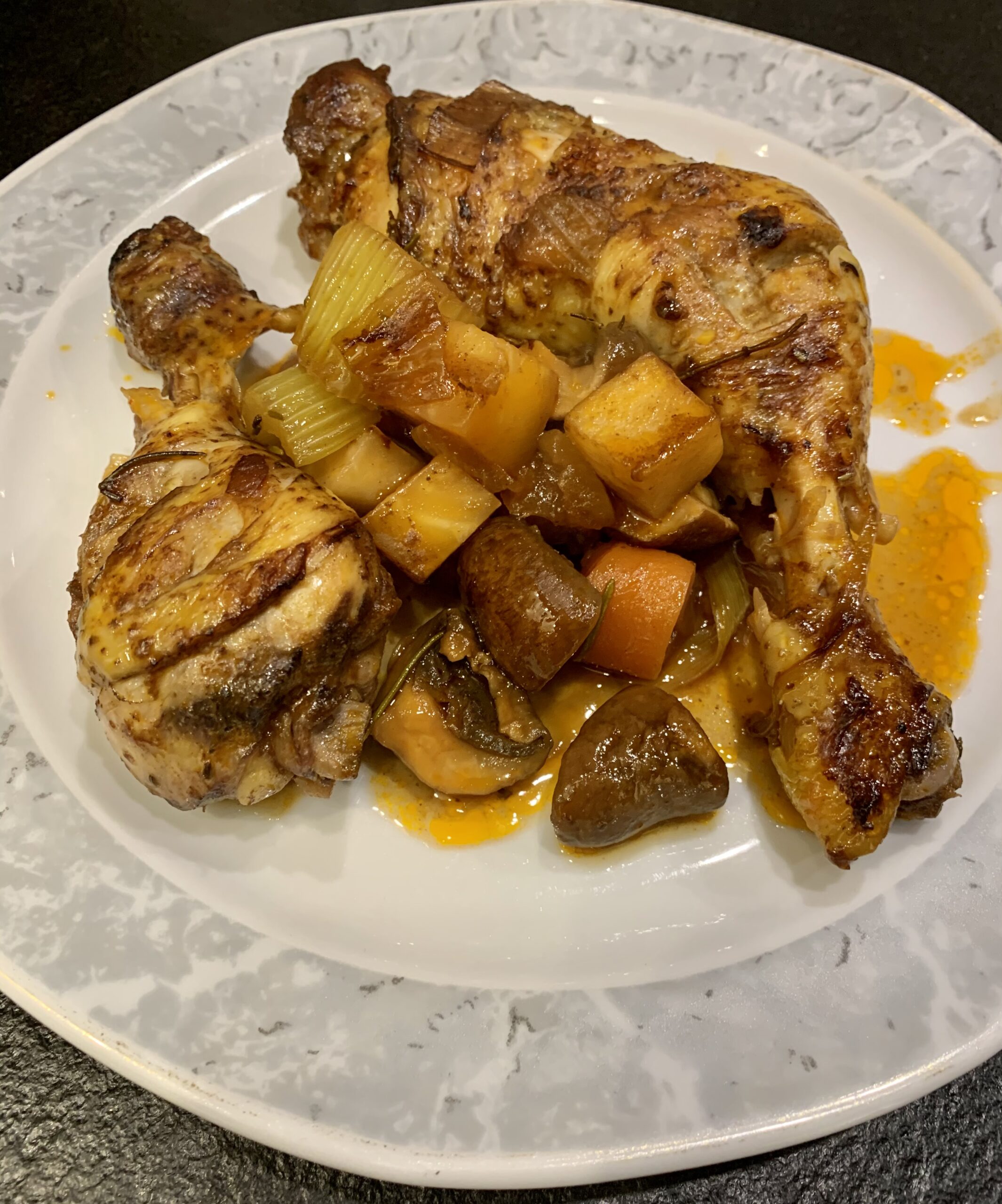 Coq au vin – Hähnchen in Rotwein