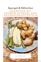 Hähnchen mit grünem Spargel und Rosmarinkartoffeln