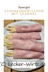 Schinkenröllchen mit Spargel