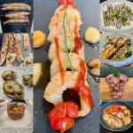 Eine Collage von verschiedenen Fischgerichten und Seafood