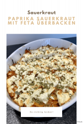 Paprika Sauerkraut mit Feta überbacken