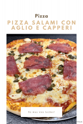 Pizza salami con aglio e capperi
