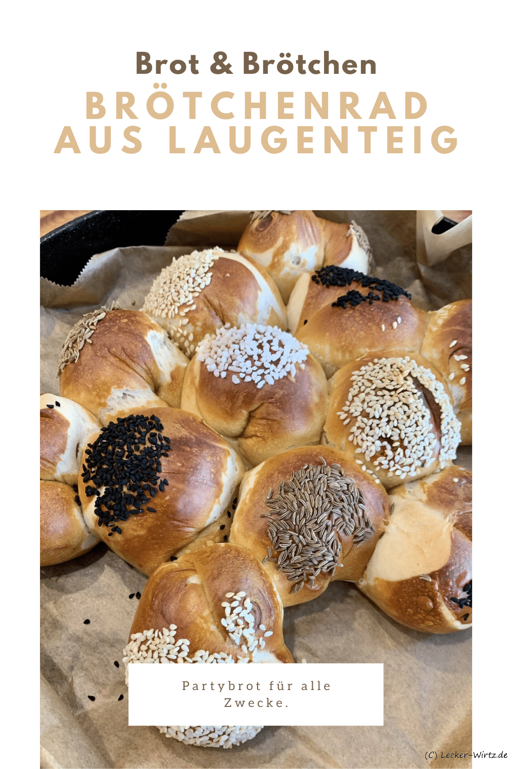 Brötchenrad aus Laugenteig