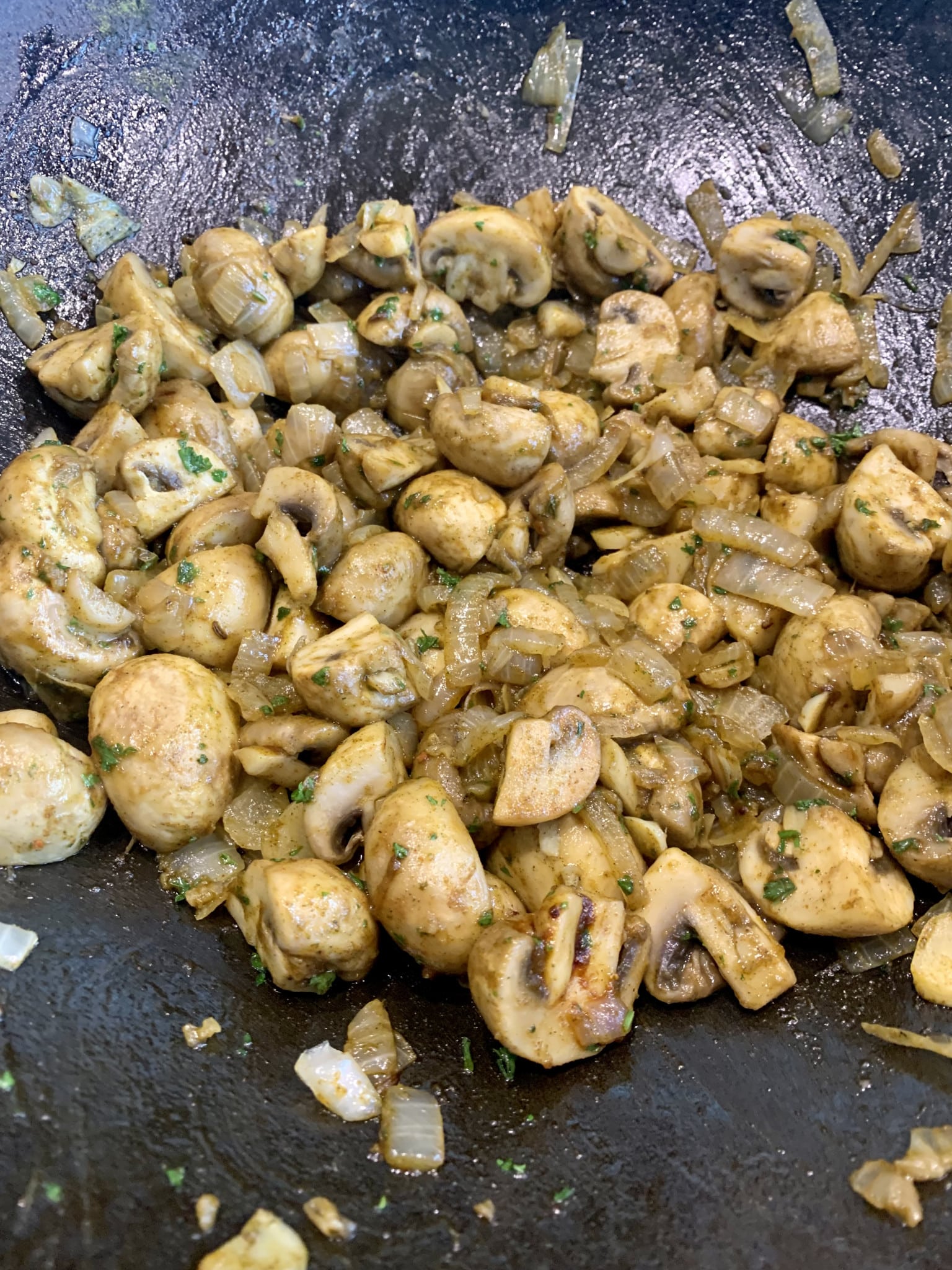 Weihnachtsmarkt Champignons mit Kräutersauce, lecker!