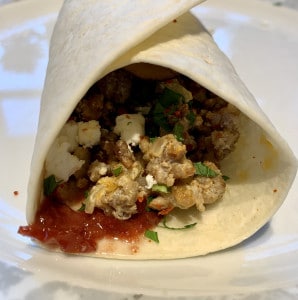 Pflaumen-Hackfleisch-Wraps