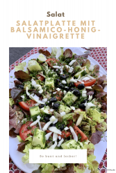 Gemischte Salatplatte mit Balsamico-Honig-Vinaigrette