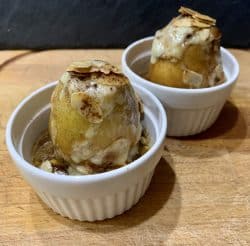 Bratbirnen mit Gruyere überbacken