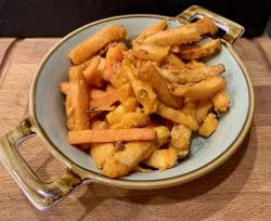 Süßkartoffel Pommes Frites aus der Heißluftfritteuse