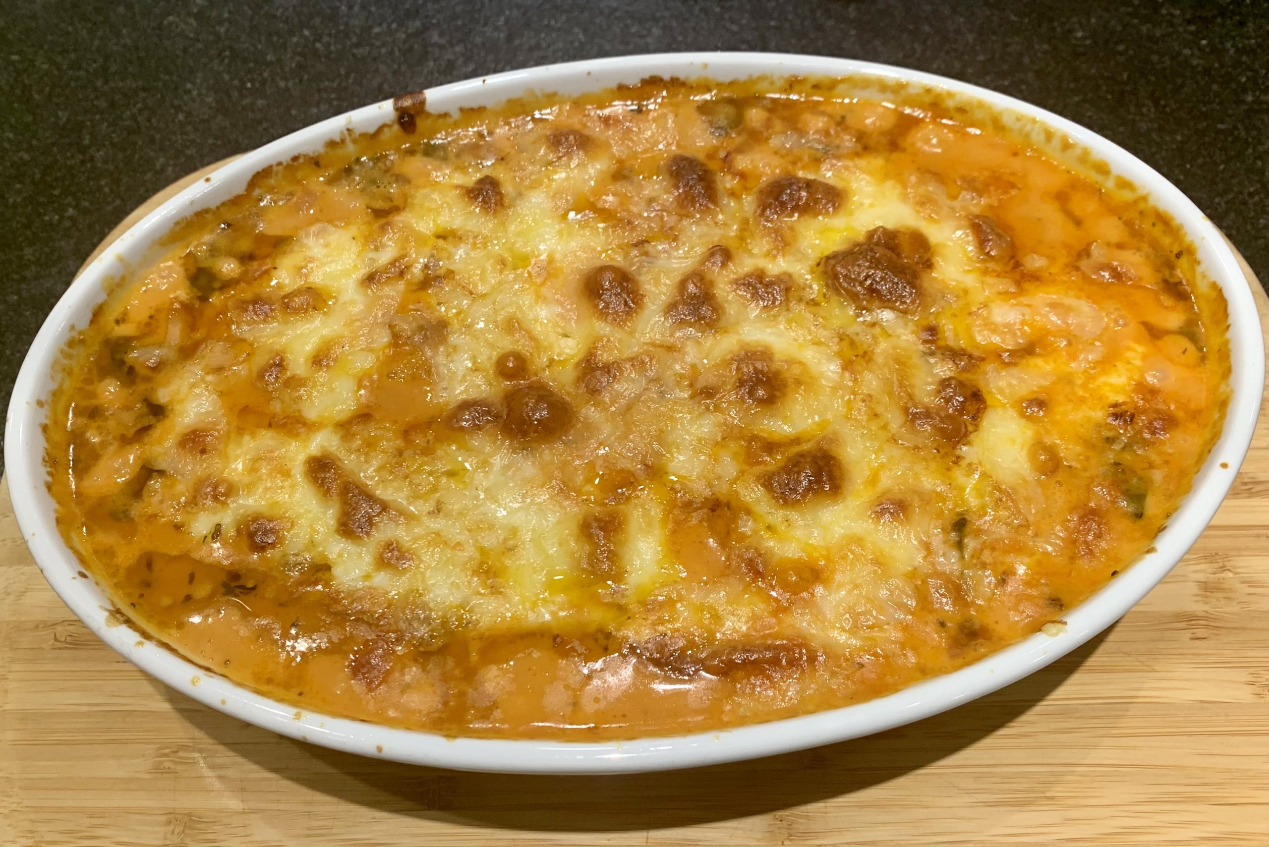 Hähnchenbrust in Tomatensauce überbacken