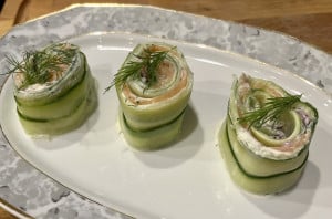 Lachs-Gurken Sushi