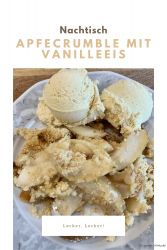 Apfecrumble mit Vanilleeis