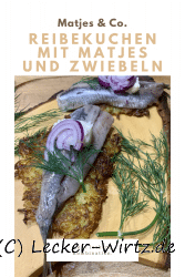 Reibekuchen mit Matjes, Meerrettich und Zwiebeln