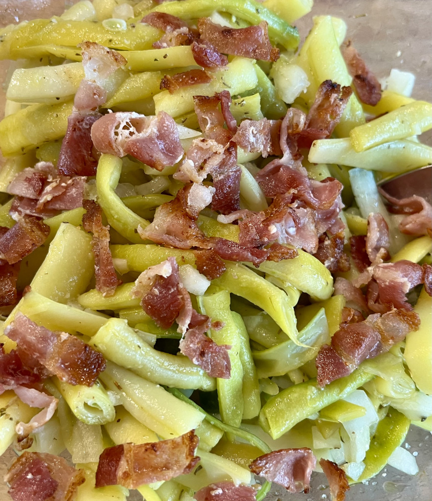 Gelbe Bohnen Salat mit Bacon