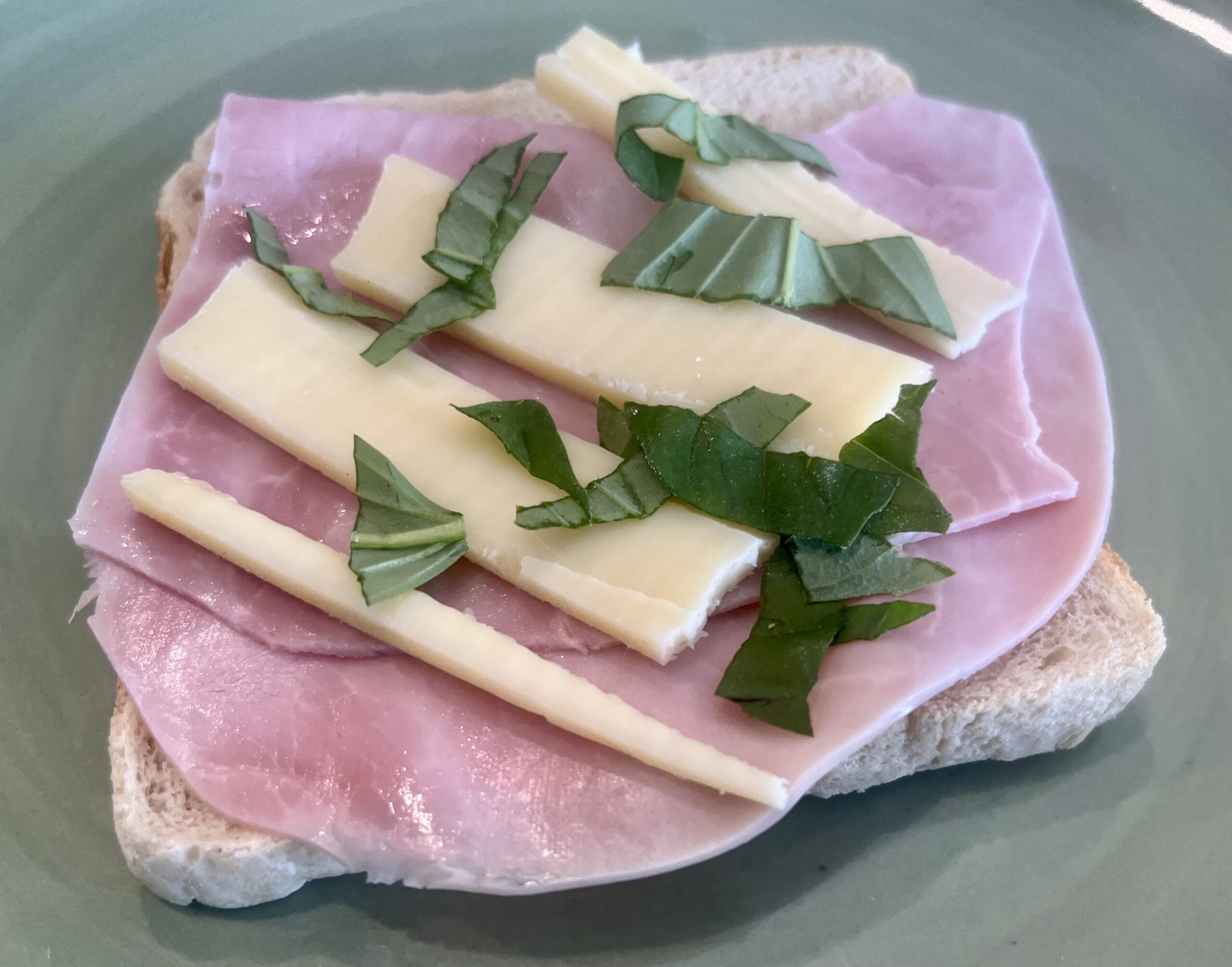 Toastbrot mit gekochtem Schinken und Bergkäse