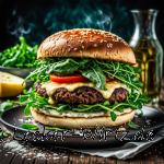 Italienischer Hamburger mit gegrilltem Parmesan