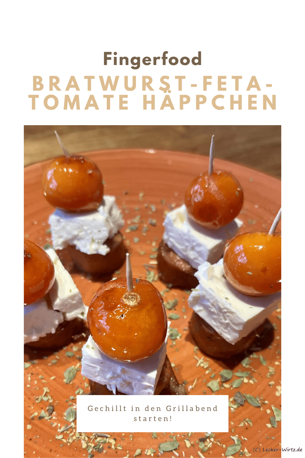 Bratwurst-Feta-Tomate Häppchen