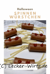 Spinnen-Würstchen für das Halloween Buffet