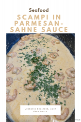 Scampi in Parmesan-Sahne Sauce