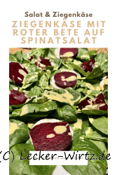 Ziegenkäse mit roter Bete auf Spinatsalat