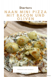 Naan Mini Pizza mit Bacon und Oliven