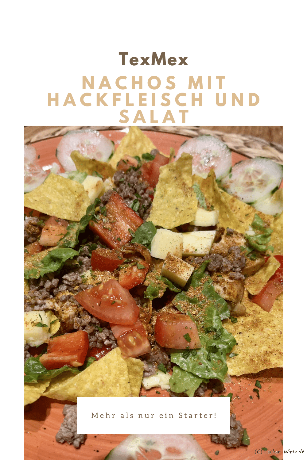 Nachos mit Hackfleisch und Salat