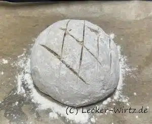 Haferbrot Laib vor dem Backen