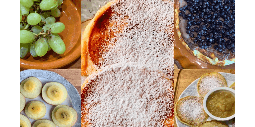 Eine Collage verschiedener Desserts, auch Nachtisch oder Nachspeise genannt.