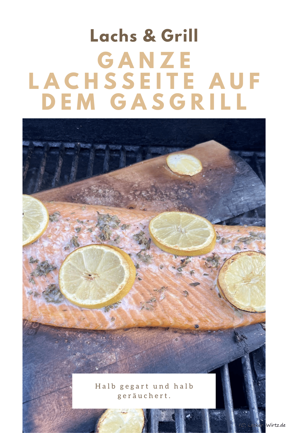 Ganze Lachsseite auf dem Gasgrill