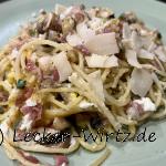 Spaghetti Carbonara mit Champignons