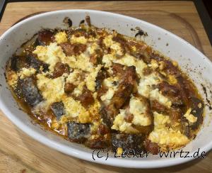und mit Feta überbacken