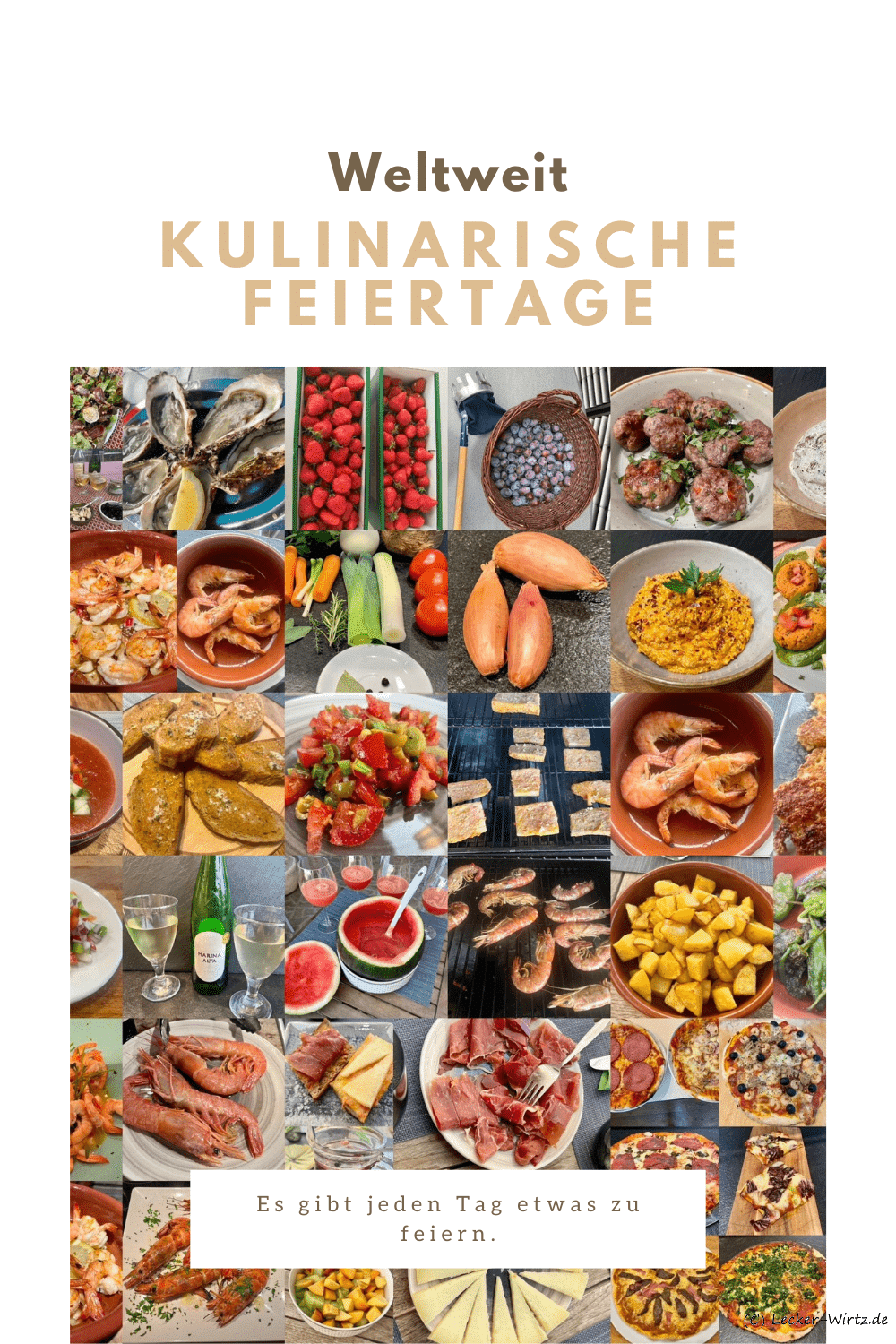 Eine Collage verschiedener Bilder zum Thema Kochen, Rezepte und Zutaten.