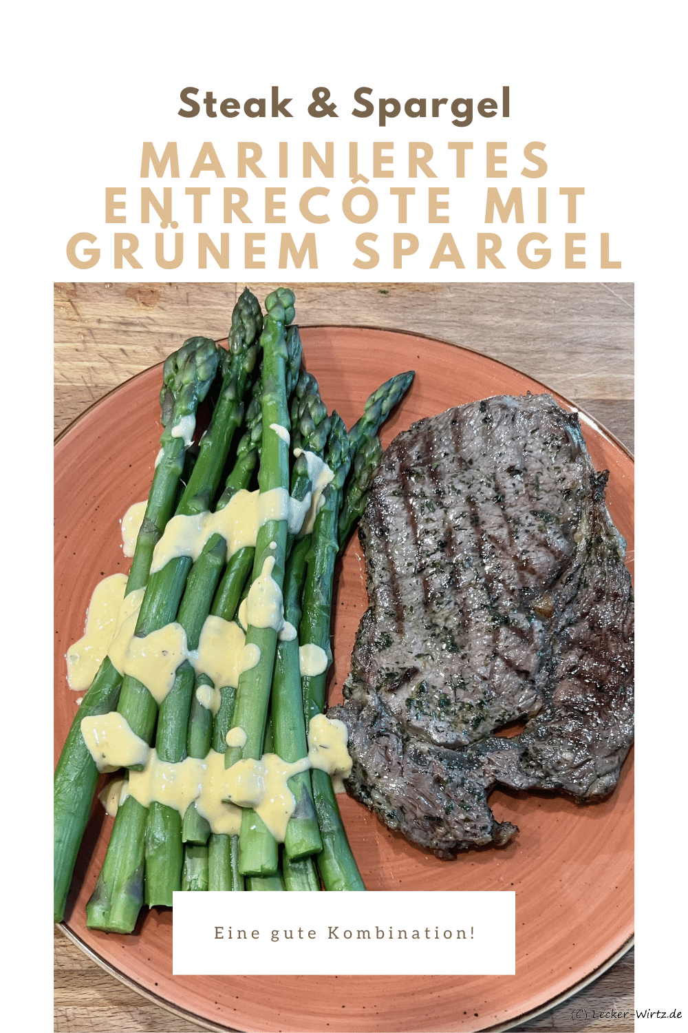 Mariniertes Entrecôte mit grünem Spargel