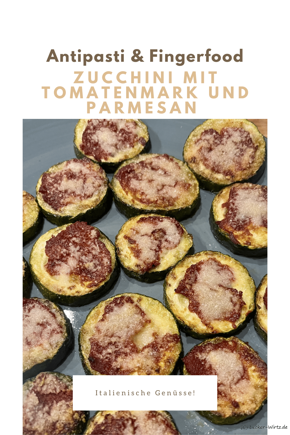 Zucchini mit Tomatenmark und Parmesan überbacken - Antipasti