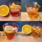Lo Spritz, eine Collage von vier verschiedenen Varianten des Spritz. Die Rezepte und weitere Infos dazu im Artikel.